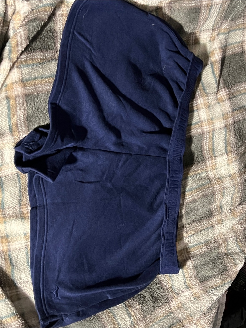 PINK Victoria's Secret Navy Blue Foldover Shorts